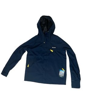 Columbia omni tech navy blue and yellow jacket
